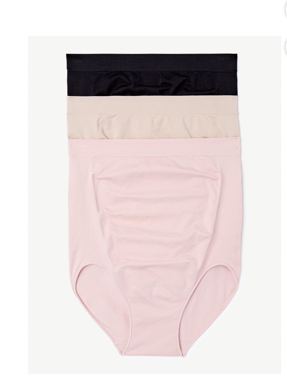 Joyspun Women’s Maternity Over-the-Belly Seamless Underwear, 3-Pack S-M